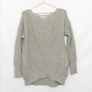 Victoria's Secret gray scoop neck sweater w pockets like new small NWOT 22I